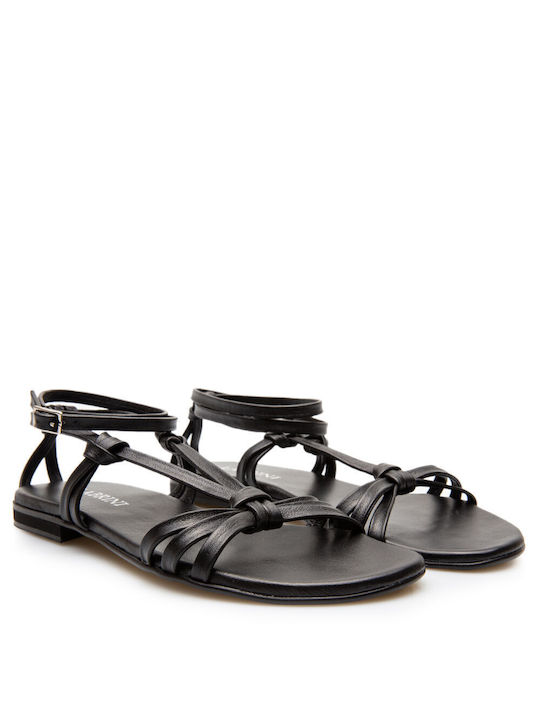 Labrini Damen Flache Sandalen in Schwarz Farbe