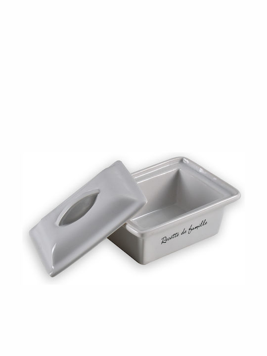 Espiel Γάστρα Ορθογώνια Κεραμική Gray Low 13cm
