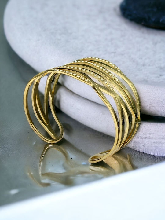 Bracelet Handcuffs made of Steel Gold Plated