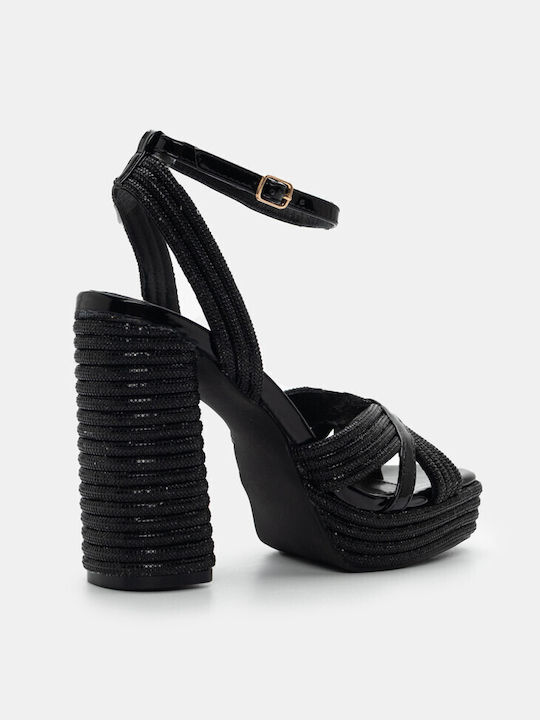 Platform Sandals with Strass 4221901-black