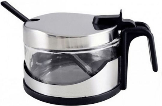 Ζαχαριέρα Σερβιρίσματος Γυάλινη Ασημί