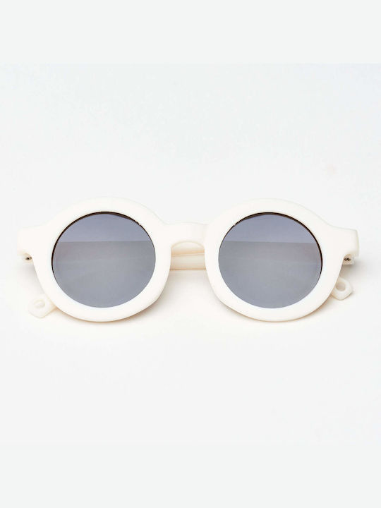 Baby Cloud Baby Round Στρογγυλά Βρεφικά Γυαλιά Ηλίου με Polarized Φακό White για 1-3 Ετών