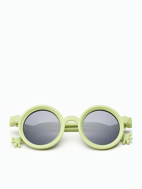 Baby Cloud Little Round Kids Sunglasses with Polarized Lenses Green Palm for 2-5 Years