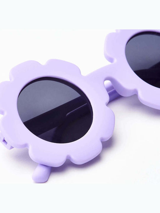 Baby Cloud Kinder-Sonnenbrillen mit Polarisiertem Blumen Spiegel Lila für 2-5 Jahre
