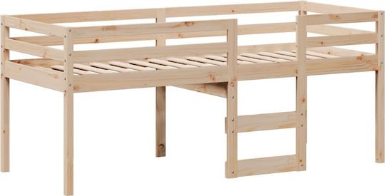 Kids Bed Loft Bed Single Beige for Mattress 90x190cm