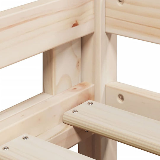 Kids Bed Loft Bed Single Beige for Mattress 90x190cm