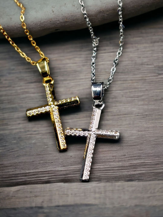 Women's Cross from Steel with Chain