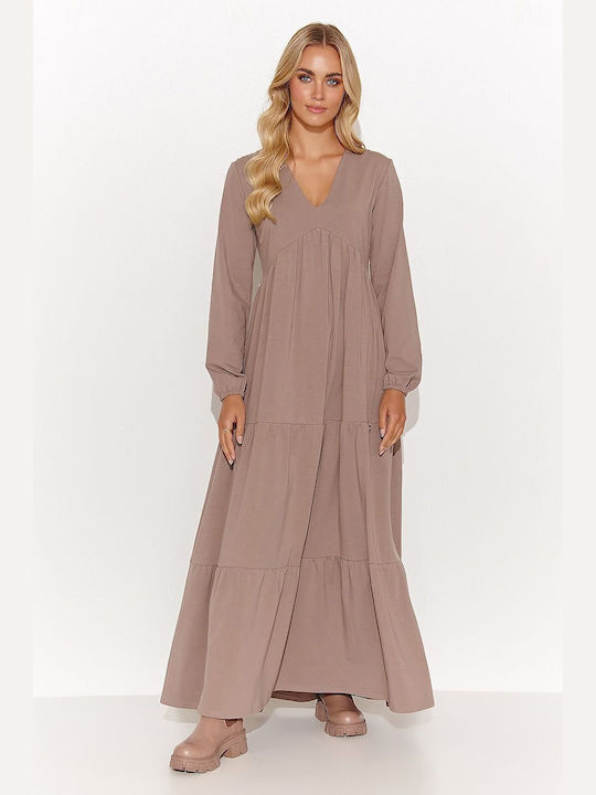 Makadamia Maxi Dress with Ruffle Black