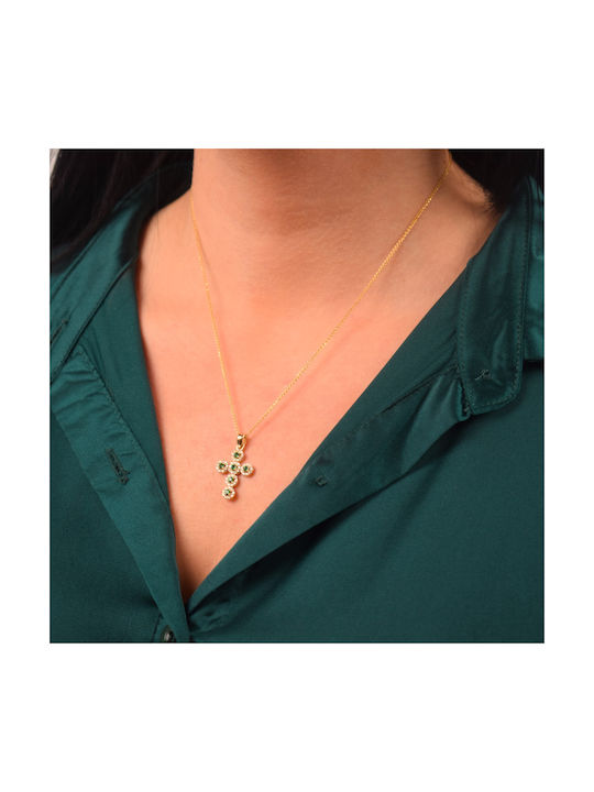 Xrisokosmima Women's Gold Cross 14K with Chain