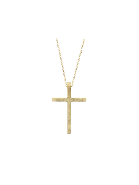 Polytimo Men's Gold Cross 14K with Chain