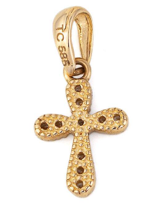 George Art Jewels Χρυσός Σταυρός 14Κ χωρίς Αλυσίδα