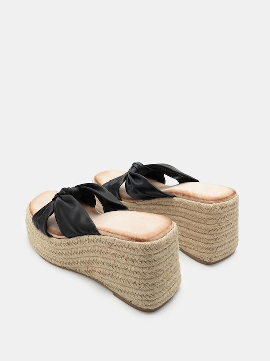 Luigi Platforme dama în stil espadrile Negre