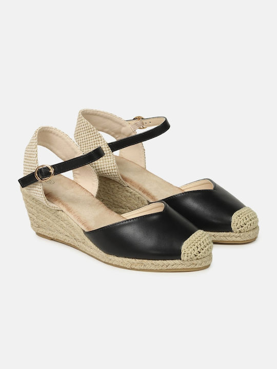 InShoes Women's Platform Espadrilles Black