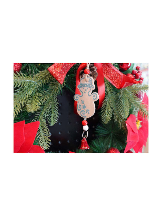 Hängender Schneemann Ornament Hölzern Mehrfarbig 7.7x17cm
