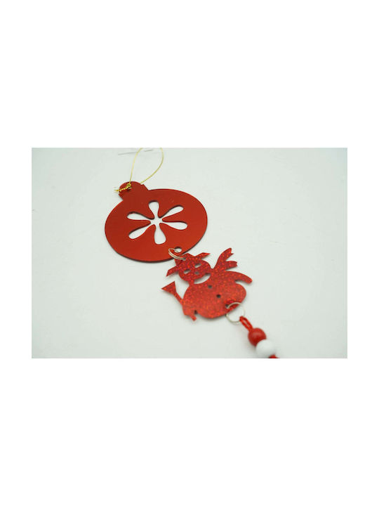 Ornament suspendat Om de zăpadă Roșu 28x10buc