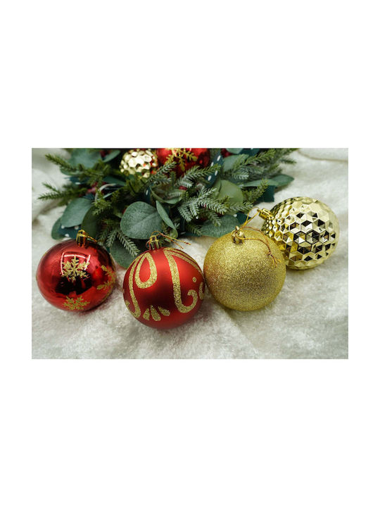 Hanging Ball Ornament Ornament Plastic Multicolour Set 24pcs