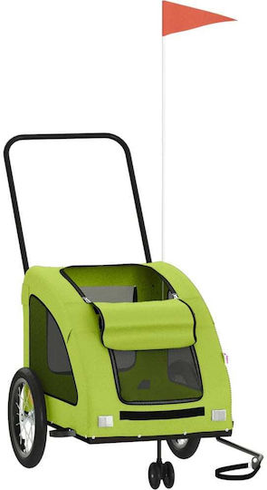 vidaXL Dog Carrying Green Bicycle Trailer for 45kg Pets L124.5xW66xH63.5cm
