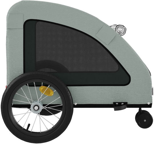 vidaXL Dog Carrying Gray Bicycle Trailer for 45kg Pets L124.5xW66xH63.5cm