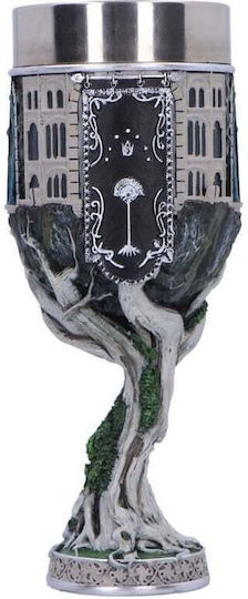 Nemesis Now Lord Rings Ποτήρι Κόκκινου Κρασιού Κολωνάτο Γυάλινο Ασημί