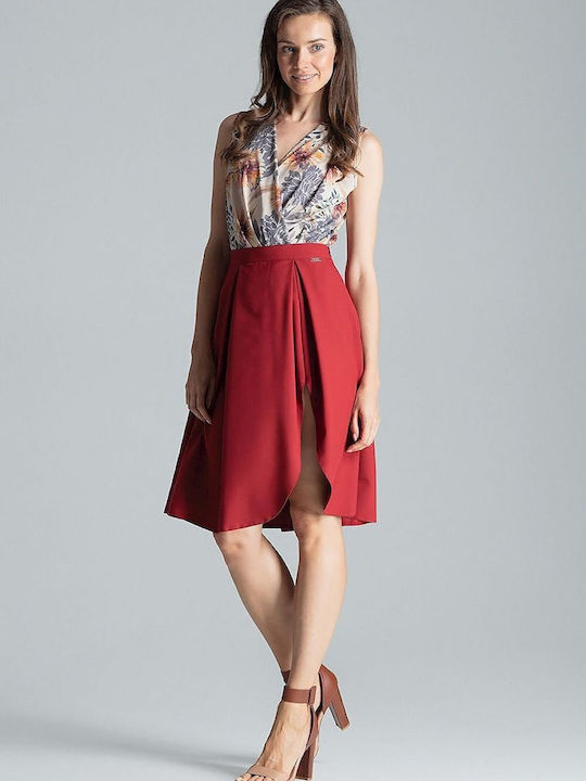 Figl Pleated Midi Skirt in Red color