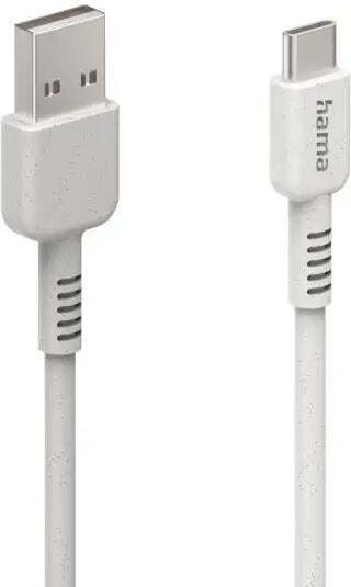 HAMA USB 2.0 Кабел USB-C Мъжки - USB-A Бял 1м 00187281