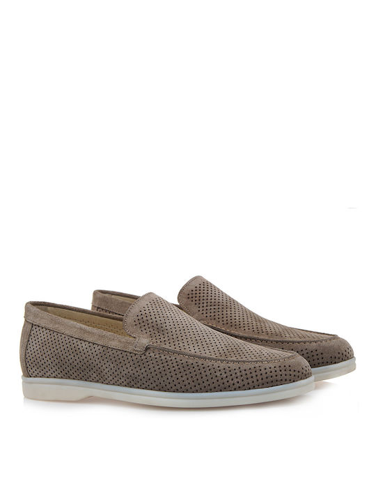 Giovanni Morelli Suede Ανδρικά Loafers σε Μπεζ Χρώμα