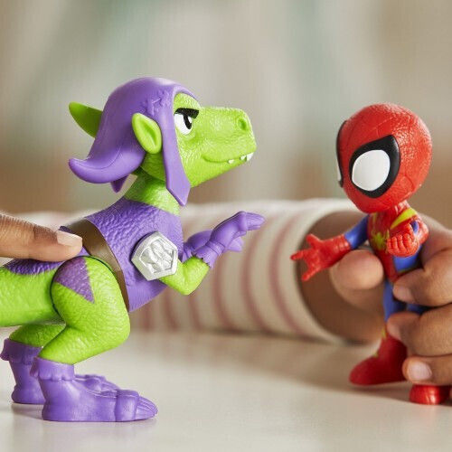 Action Figure Spidey And His Amazing Friends Spider-Man Spidey And Goblin Raptor 10cm.