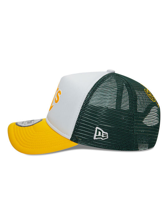 New Era Oakland Athletics Mlb Logo Jockey mit Netz und geradem Schirm Gelb