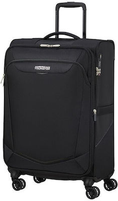 American Tourister Spinner Μεσαία Βαλίτσα Ταξιδιού Υφασμάτινη Black με 4 Ρόδες Ύψους 69εκ.