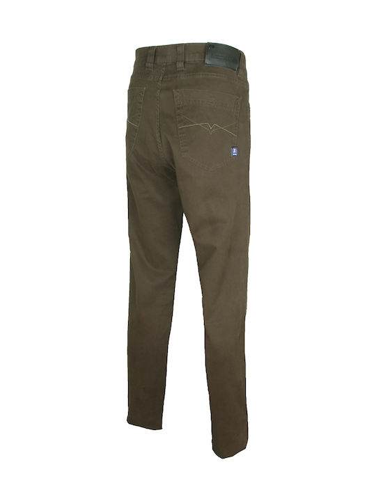 Men's Jeans Pants Elastic with Loose Fit Khaki
