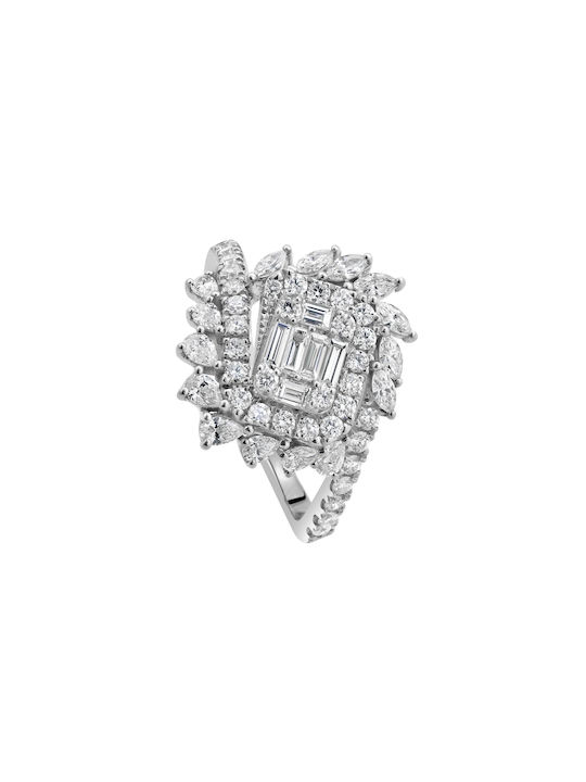 Women's Ring with Diamond from White Gold 18K