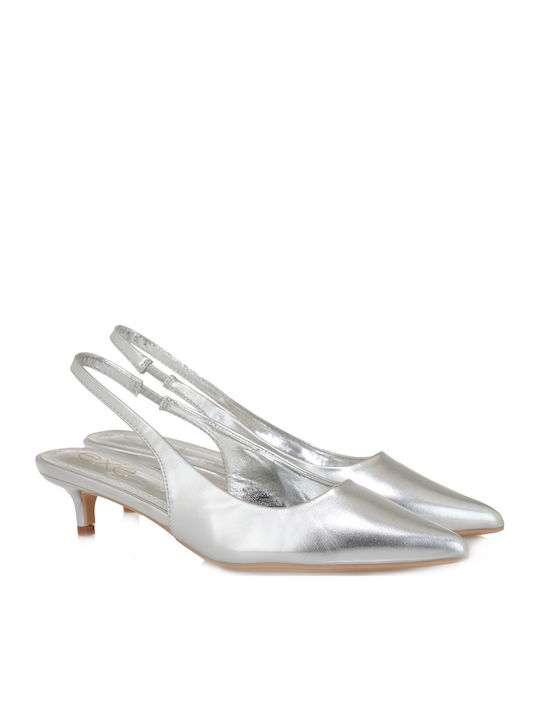 Exe Synthetic Leather Silver Low Heels