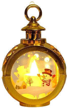 Crăciun Sticlos Lampion Alb 13.5x9cm.