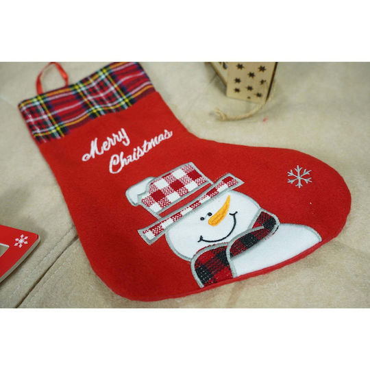 Weihnachtliche Dekorative Socke L30xB15cm. Rot