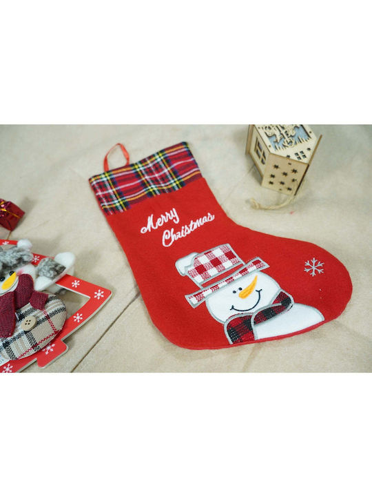 Șosetă Decorativă de Crăciun L30xl15cm. Roșie