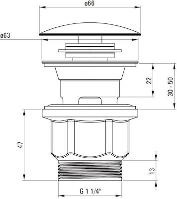 Deante Valve Sink with Overflow Black