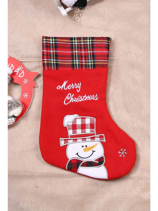Șosetă Decorativă de Crăciun L30xl15cm. Roșie