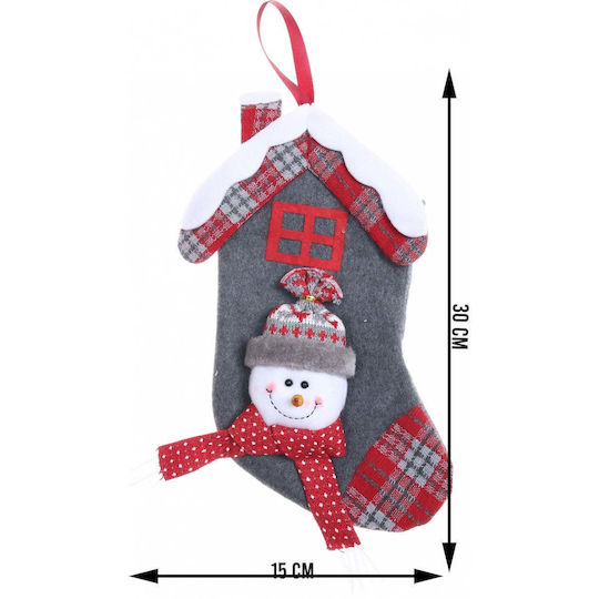 Șosetă Decorativă de Crăciun L30xl15cm. Gri