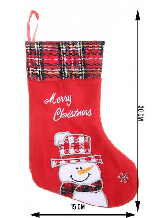 Șosetă Decorativă de Crăciun L30xl15cm. Roșie