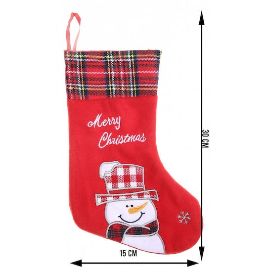 Weihnachtliche Dekorative Socke L30xB15cm. Rot