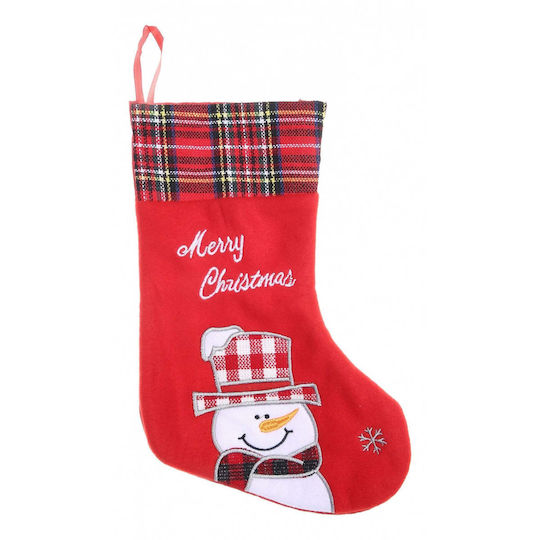 Weihnachtliche Dekorative Socke L30xB15cm. Rot