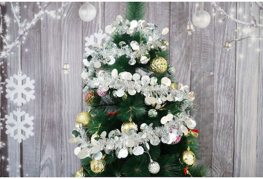 Weihnachtliche Girlande Plastik Silber 200x11cm 1Stück