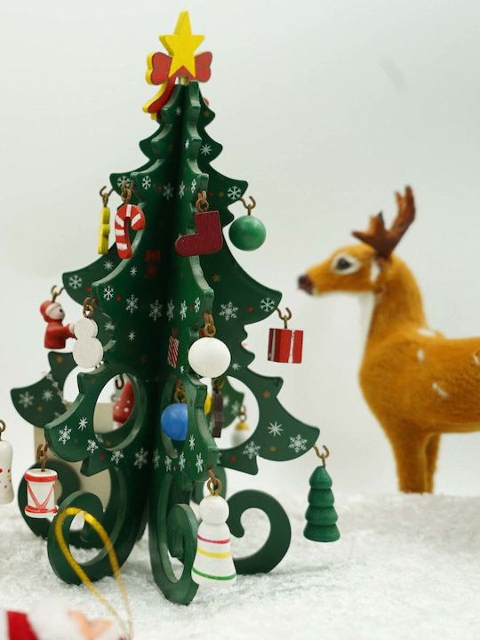 Christmas Decorative Wood Tree 20cm Green