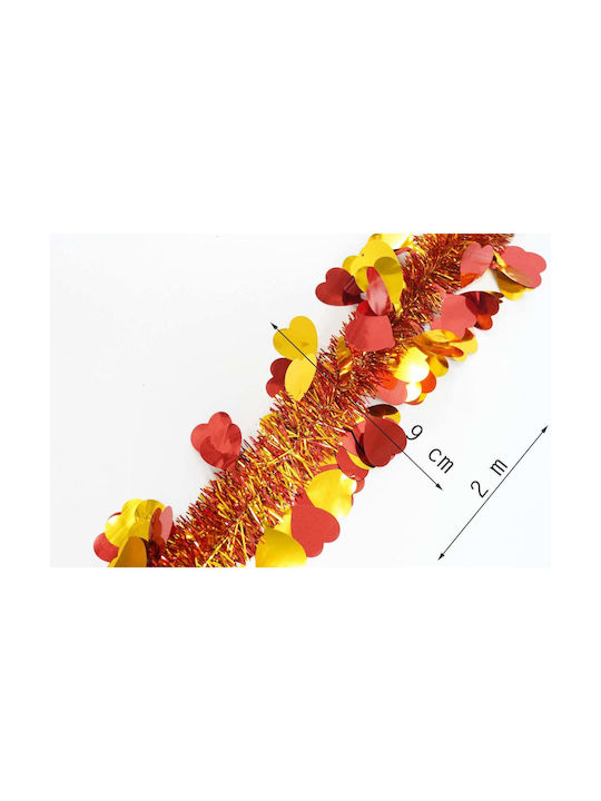 Weihnachtliche Girlande Plastik Rot 200x9cm 1Stück