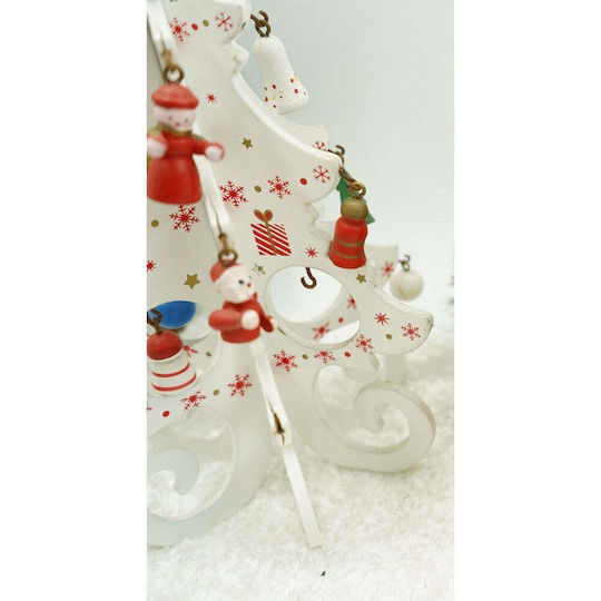 Christmas Decorative Wood Tree 20cm White