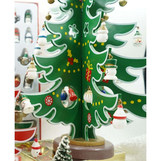 Christmas Decorative Wood Tree 33cm Green