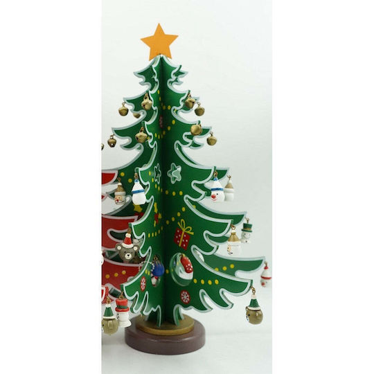 Christmas Decorative Wood Tree 33cm Green