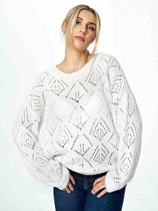 Figl Damen Langarm Pullover Wolle Beige