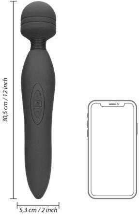 Shots Vibrator Massage 20cm Schwarz
