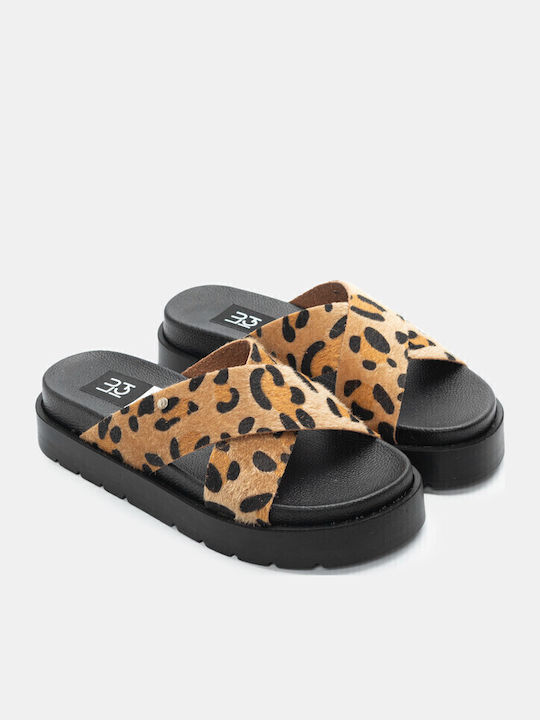 Flache Sandalen für Damen Flatforms in Braun Farbe